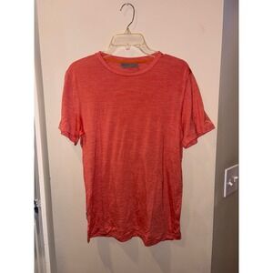 Icebreaker Cool-Lite Merino Wool Blend T-Shirt Mens Small Heather Red Orange